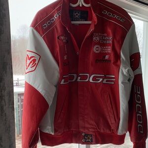 Nascar Dodge Red and White Racing Jacket